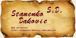 Stamenko Daković vizit kartica